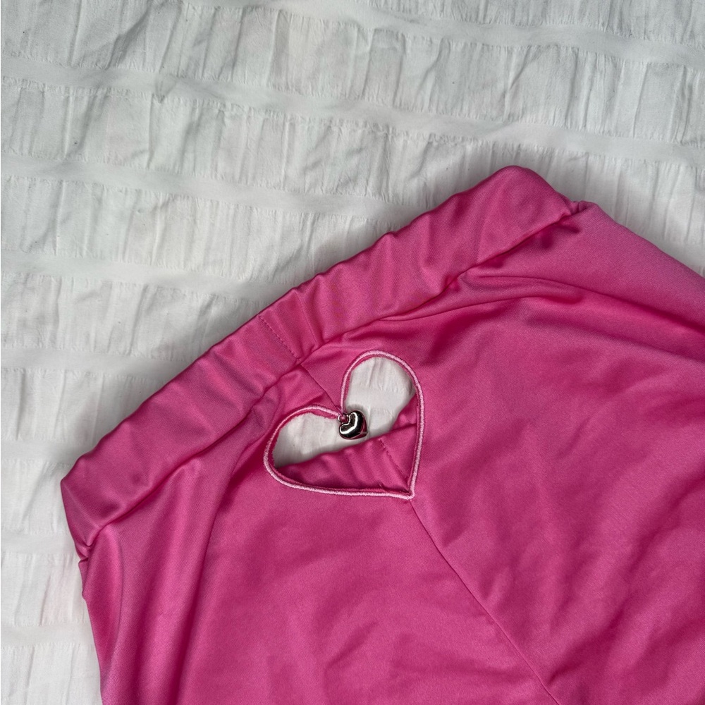 Unique Pink Shorts with Heart Cutout